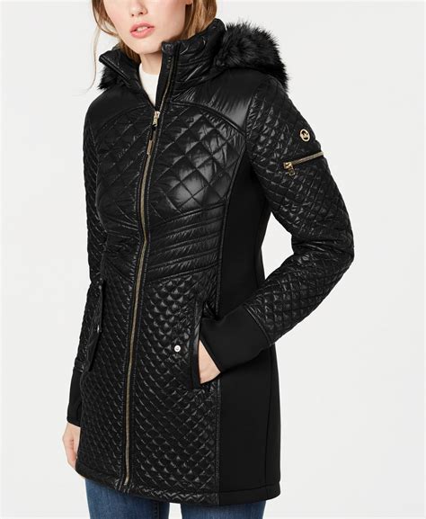 michael kors leather jacket with hood|michael kors jacket puffer.